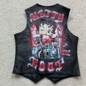 Betty Boop Black Leather Vest